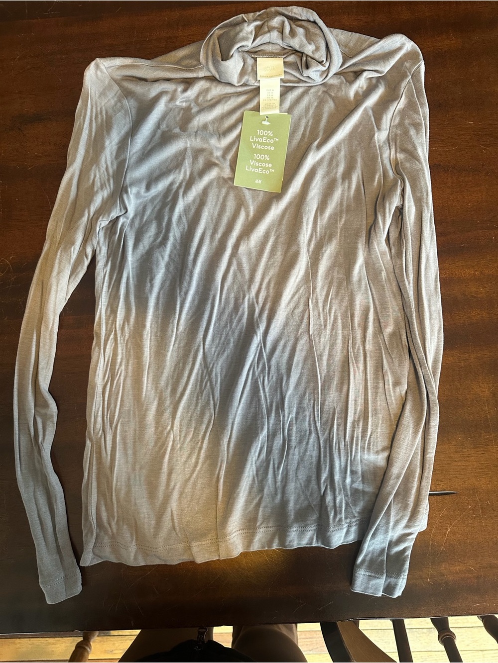 H&M Light Gray Long Sleeve Turtleneck Top